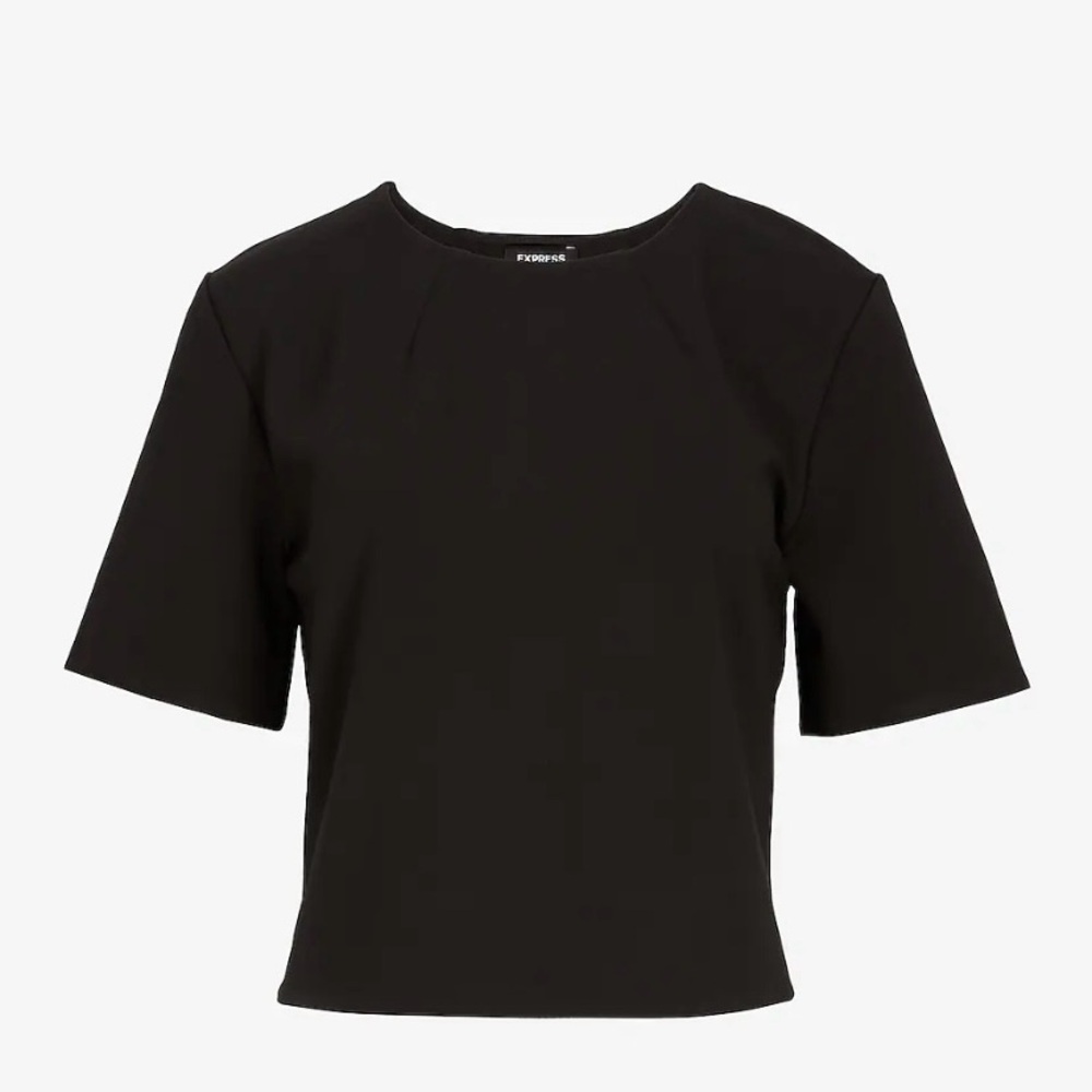 Express Black Skimming Ponte Boxy Tee - Size Medium